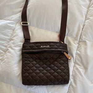 MZ Wallace Chocolate Quilted Crossbody Bag